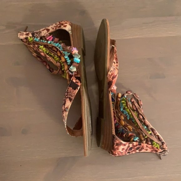 Nine West Multicoloured Beaded Sandals - Women’s Size 7.5 - Picture 8 of 8